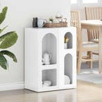 vidaXL Dressoir Hoogglans wit 59 x 35 x 80.5 cm Bewerkt hout, Verzenden, Nieuw