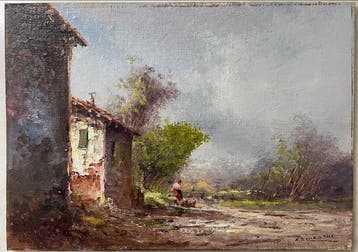 Athos Renzo Brioschi (1910–2000) - Scena di campagna, Antiek en Kunst