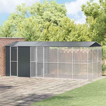 vidaXL Vogelkooi Antraciet 645 x 310 x 247 cm Gegevens staal, Verzenden