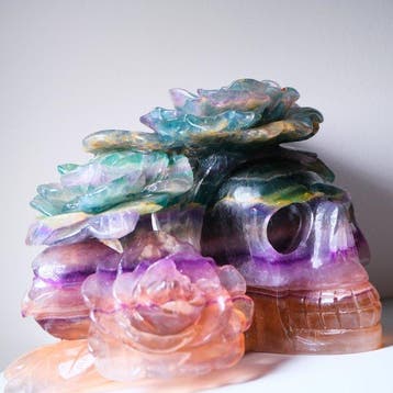 Premium - Sculptuur en Fluoriet XXL Exemplaar - Hoogte: 140