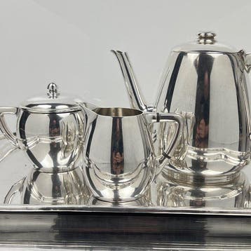 Wiskemann, Claridge - Koffieservies (4) - Timeless geometric, Antiek en Kunst