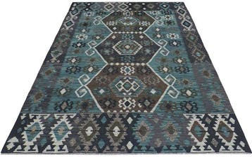 Handgeweven Designer Kelim – Afghan Design - Kelim - 243 cm, Nieuw