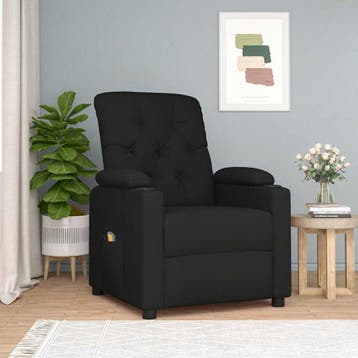 vidaXL Massagestoel stof zwart, Verzenden