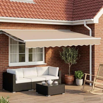 vidaXL Handbediende luifel met LEDs, Tuin en Terras, Verzenden, Nieuw