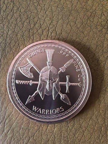 Wereld. Medal Kupfermedaillw - Aztec Warrior - 1 oz (Zonder