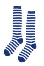 Sokken Blauw Wit Lange Gestreepte Kousen 36-41 Carnaval Voet, Kleding | Dames, Ophalen of Verzenden, Nieuw