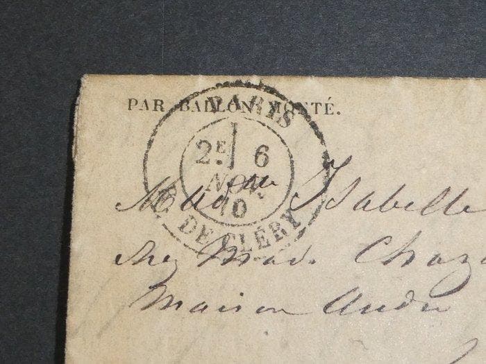 Frankrijk 1870 - Brief PAR BALLON MONTE vervoerd buiten, Postzegels en Munten, Postzegels | Europa | Frankrijk