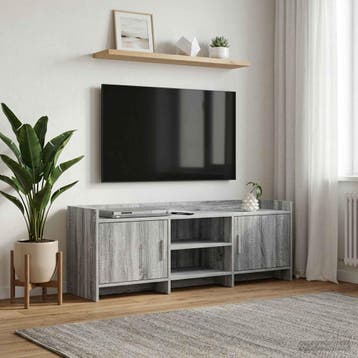 vidaXL TV Kast 130 x 33 x 47 cm Grijs Sonoma Bewerkt hout, Verzenden, Nieuw