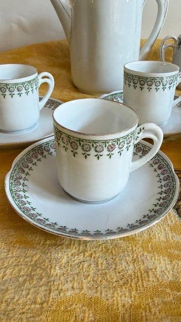 Koffieservies - Vieux Paris, Art Nouveau Table Service -
