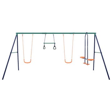 vidaXL Schommelset met turnringen en 4 zitjes staal, Kinderen en Baby's, Verzenden, Nieuw