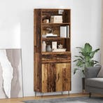 vidaXL Highboard met lade 2 pcs Oudhout Bewerkt hout, Huis en Inrichting, Kasten | Dressoirs, Verzenden, Nieuw
