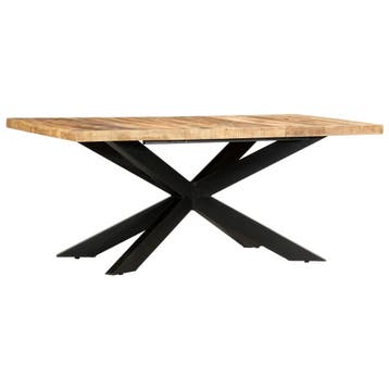 vidaXL Eettafel 180x90x76 cm massief ruw mangohout, Huis en Inrichting, Tafels | Eettafels, Verzenden, Nieuw