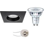 LED Spot Set - 6W LED Vierkante Inbouwspot, Mat Zwart & Witt, Huis en Inrichting, Lampen | Spots, Verzenden, Nieuw