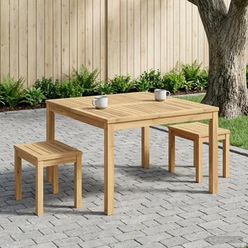 vidaXL Salontafel Wit 80 x 80,5 x 45 cm Massief Acacia Hout, Verzenden, Nieuw