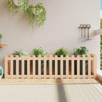 vidaXL Plantenbak verhoogd met hekontwerp 200x50x50 cm, Verzenden, Nieuw