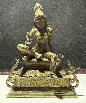 sculptuur, Early 20th-Century South Indian Bronze Parvati –