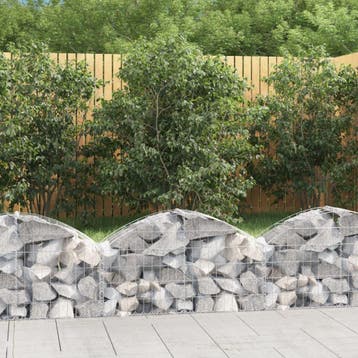 vidaXL Schanskorf gewelfd 100x30x40/60 cm gegalvaniseerd, Verzenden, Nieuw