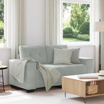 vidaXL Loveseat bank / zetel 160x77x82 cm fluweel lichtgrijs, Verzenden
