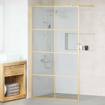 vidaXL Inloopdouchewand Goud 115 x 195 cm gehard glas, Verzenden, Nieuw