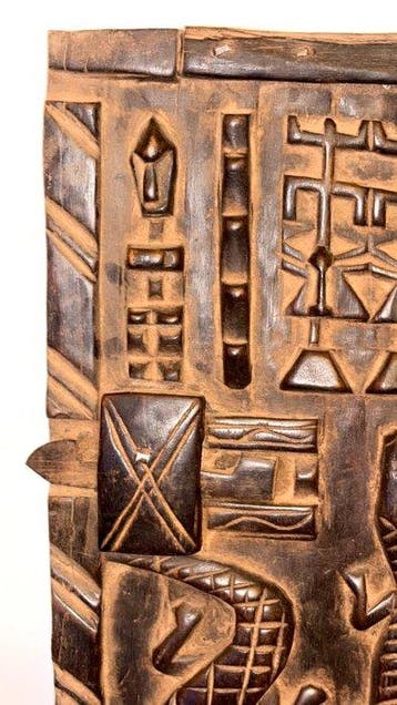 Dogon-zolderdeur, uitgehouwen - Dogon - Mali (Zonder