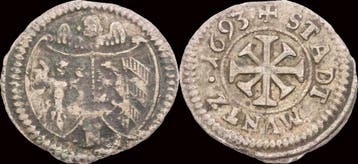 Germany Nuernberg Stadt 1 kreuzer 1693, Verzenden, België
