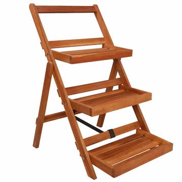 vidaXL Plantenstandaard 3-laags 50x63x80 cm massief, Verzenden