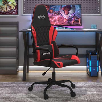 vidaXL Massage gamestoel kunstleer zwart en rood, Verzenden
