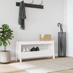 vidaXL Halbank 100x28x45 cm massief grenenhout wit, Huis en Inrichting, Verzenden, Nieuw