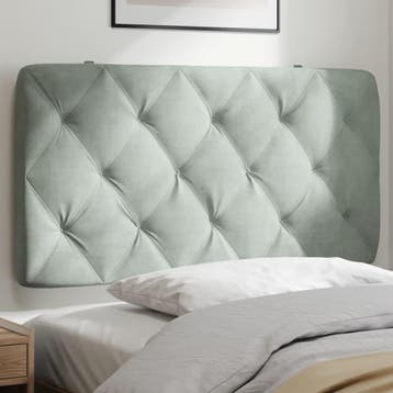 vidaXL Hoofdbordkussen 100 cm velvet lichtgrijs, Verzenden