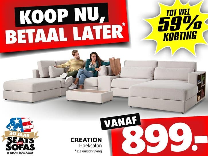 Creation Hoeksalon vanaf €899.-  Betaal in 12x zonder rente!, Maison & Meubles, Canapés | Salons