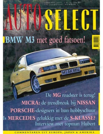 1993 AUTO SELECT MAGAZINE 1 NEDERLANDS, Ophalen of Verzenden, Nieuw