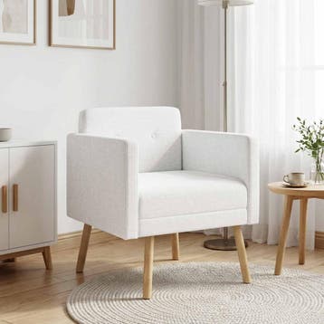 vidaXL Accentstoel Wit Stof, Huis en Inrichting, Verzenden, Nieuw
