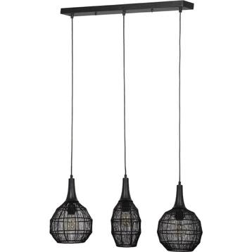 Stijlvolle Metalen Zwarte LED Hanglamp Trion Sorana - 3-lich, Verzenden, Nieuw