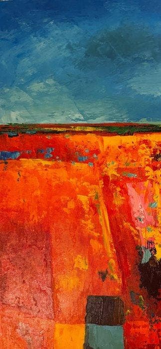 Nguyen Robert - Terre rouge et ciel dazur 80 60 cm