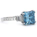 Verlovingsring - 14 karaat Witgoud - 2.92ct. tw. Blauw