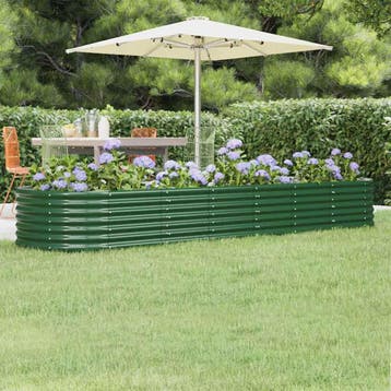 vidaXL Plantenbak 296x80x36 cm gegalvaniseerd staal groen, Tuin en Terras, Verzenden, Nieuw