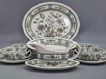 Eetservies - Wood & Sons Dorset Porzellan Service Set Grün