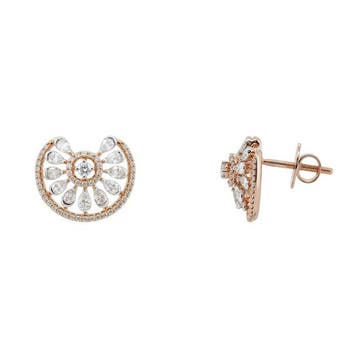 Oorbellen - 18 karaat Roségoud - 1.03ct. tw. Diamant, Nieuw