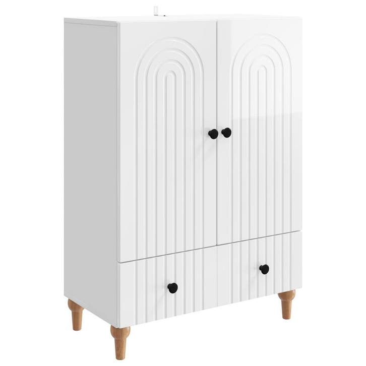 vidaXL Dressoir met lade Hoogglans Wit 66 x 34,5 x 95 cm, Huis en Inrichting, Kasten | Dressoirs, Nieuw, Verzenden