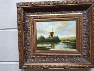 Johannes Eerdmans (1950) - Hollands Polderlandschap met