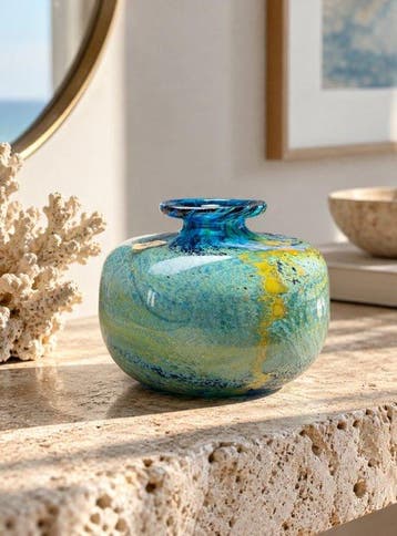 Mdina - Michael Harris - Vase - signé + autocollant original