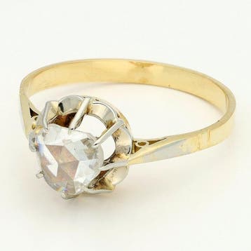 Bague - 18 carats Or jaune Diamant (Naturelle) - Solitair, Nieuw