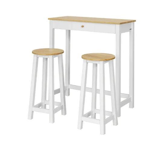 2dekans | SoBuy Bartafel met 2 Barkrukken - Max. 90 kg per, Bricolage & Construction, Bois & Planches, Enlèvement ou Envoi