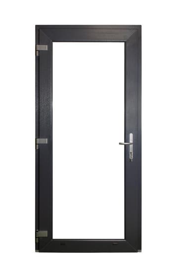 PVC Deur Premium Plus b98xh215 cm vol glas Antraciet R, 80 tot 100 cm, 215 cm of meer, Nieuw, Ophalen of Verzenden