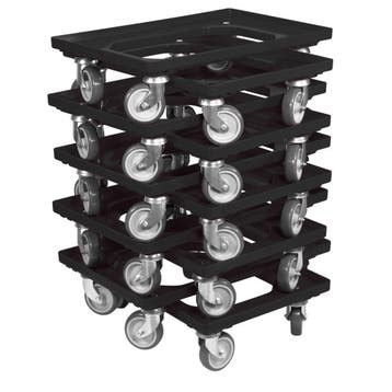 Dolly 60x40x15 zwart met 4 rubberen zwenkwielen nieuw Set, Ophalen of Verzenden