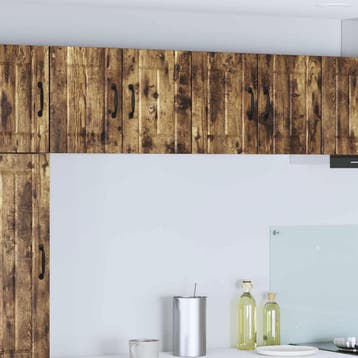 vidaXL Wandkast LUCCA 2 st Gerookt eiken Bewerkt hout, Verzenden, Nieuw