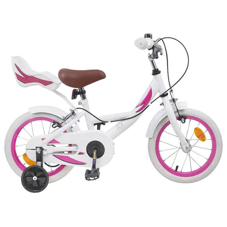 vidaXL Kinderfiets 14 Inch voor 3-5 jaar oud Wit, Vélos & Vélomoteurs, Vélos | Vélos de course, Envoi