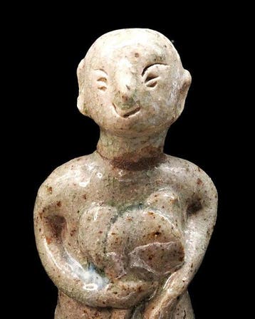 Khmer Keramiek - Statuetje met celadon glazuur - 14e/15e