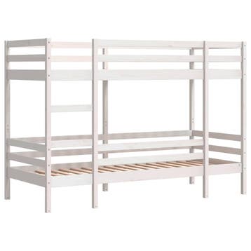 vidaXL Stapelbed massief grenenhout wit 90x200 cm, Verzenden