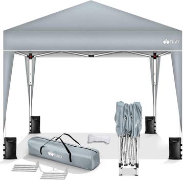 Partytent - Opvouwbaar - 3x3 m - Paviljoen - Easy up - Grijs, Tuin en Terras, Verzenden, Nieuw